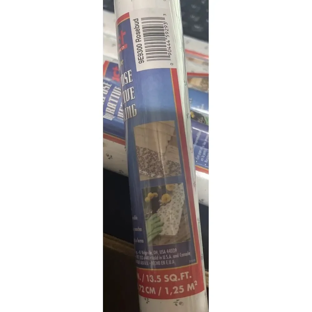 Contact Brand Self-Adhesive Vinyl‎ Shelf Liner 2002 White Rosebud 9E9300 9'x18